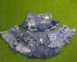 7357 - Upcycled Mini Denim Skirts