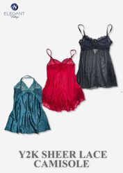 Y2K Sheer Lace Camisole - EV0033