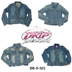 Oversized Y2K Denim Jacket With Retro Edge (DS-9-5..