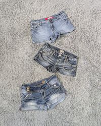 ***Y2K Micro Mini Denim Shorts Mix Rise