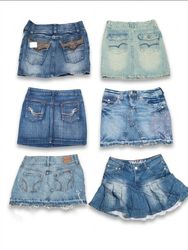 Vintage Beautiful Girl Y2K Denim Mini Skirt Set
(V..