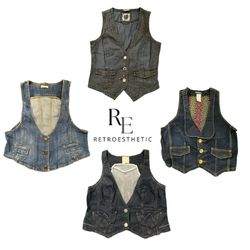 Y2K Unique Denim waistcoat RE-3734
