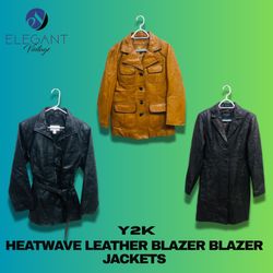 Y2K Heatwave Leather Blazer Coats - EV1214