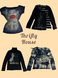 Y2k Vintage 00s Graphic Tops Bundle(TH/620)