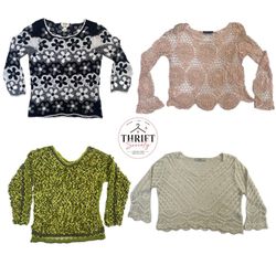 Floral Crochet Long Sleeve Tops ( TS-078 )