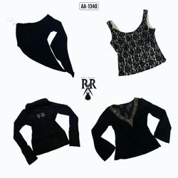 Y2k Black Gothic Mix Tops (AA-1340)