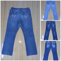JA 0707 Baggy Embroidered Flared Bootcut Jeans