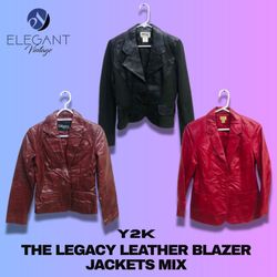 Y2K The Legacy Leather Blazer Jackets - EV1237