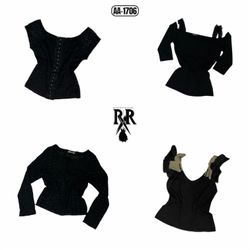Y2K Hauts mélange gothique noirs (AA-1706)