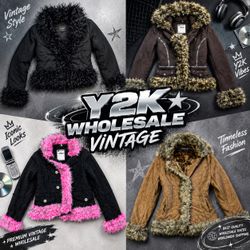 Y2K Vintage Faux Fur Suede Jackets Bundle – Women’..