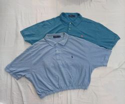 CR12776 Upcycled Polo Cropped T-Shirts
