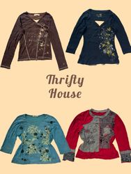 Y2K Vintage Printed Long Sleeve Tops(TH/612)