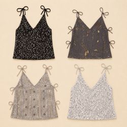Upcycled Embellished And Mix Style Halter Neck Top..