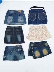 Rare Y2K Lovely Girl Denim Mini Skirt(VM-213)