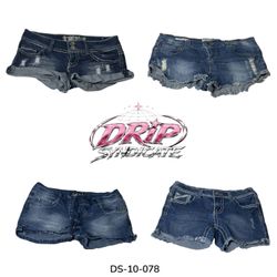 Edgy Y2K Denim Mini Shorts Streetwear (DS-10-078)