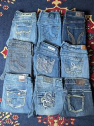 Y2k embroidered & embellished flared jeans