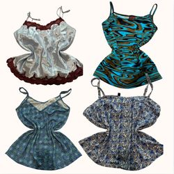 Y2K Liquid Blue Cami Tops - ST-0045
