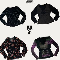 Y2K Gothic Black Full Sleeve Tops (AA-1299)