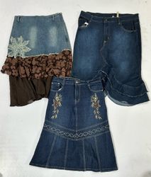 Y2k Denim Midi Skirts (1620)