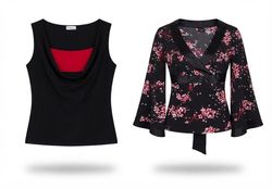 (FV-2085)     Vintage Y2K Red & Black Lace Cami To..