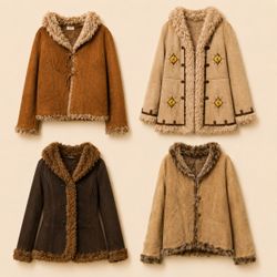 Y2K Faux Shearling Short Afgan Coat