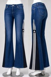 CR2152 Upcycled Sport Panel Flare Jeans