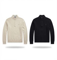(FV-2786) Polo Quarter Zip Knitwear Sweater