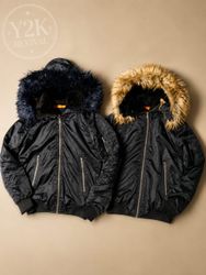 Y2K Vintage Fur Hood Bomber Jacket Bundle
