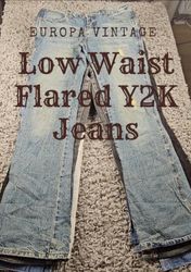 Low Waist Flared Bootcut Y2K Jeans Wide Leg Retro ..