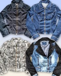 Denim Zipper Fitted jacket 15 pieces