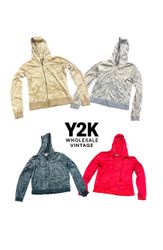 Y2K Vintage Velour Zip-Up Hoodies – Wholesale Coll..