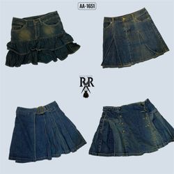 Y2k Britney Era Denim Mini Skirts (AA-1651)