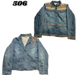 Vintage Y2K Filled Denim Blazer with Patch pocket ..