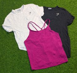 6977 - Gymshark Crop Tank, Half Sleeves T-Shirts,C..
