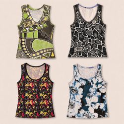 Y2K Artsy Abstract Tank Tops