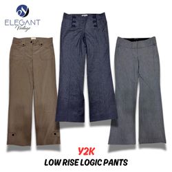 Y2K Low Rise Logic Pants - EV0301