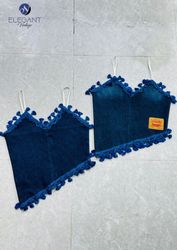 UPCYCLED Levi’s Tassel Denim Cami Tops - EVR0585