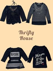 Y2K Vintage 2000s Black Tops(TH/613)