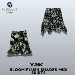 Y2K Bloom Flush Shades Midi Skirts - EV1368