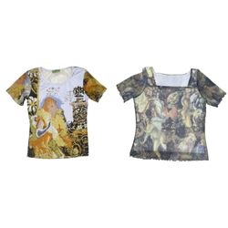 Y2K Art Print & Mesh Tops Mix | 12 PCS| Collection
