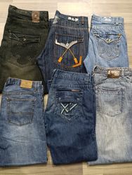 F1609 Men Hip Hop Loose Fit Denim Jeans