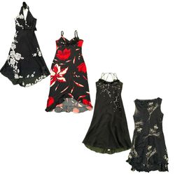 Y2k Floral and Embellished Midi Dresses RE-3918