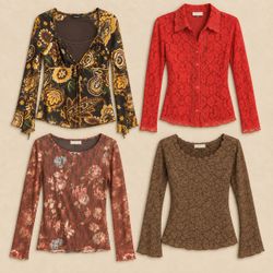 Top à manches longues Y2K Dark Boho d'automne