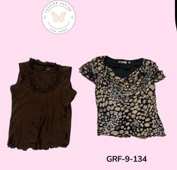 Vintage Poly Kurzarmblusen | Y2K Damen Polyester T..