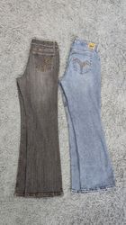 ***Y2K Flare Denim – Embroidered 2000s Fashion Mix