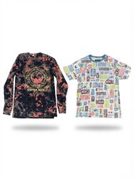 (FV-2327) Summer Color Vintage Style Printed T-Shi..