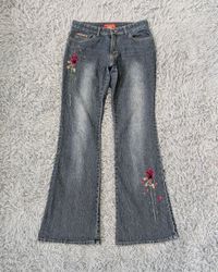 ***Y2K Wide Leg Embroidered Jeans