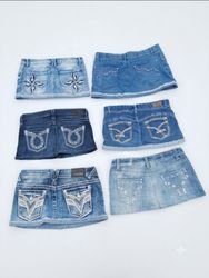 Y2K Vintage Denim Mini Skirts Bundle(A-20)