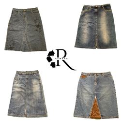 Y2K Unique Girl Denim Midi Skirt RW-2509