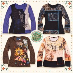 Y2K Artistic Paisley & Abstract Long Sleeve Tops :..